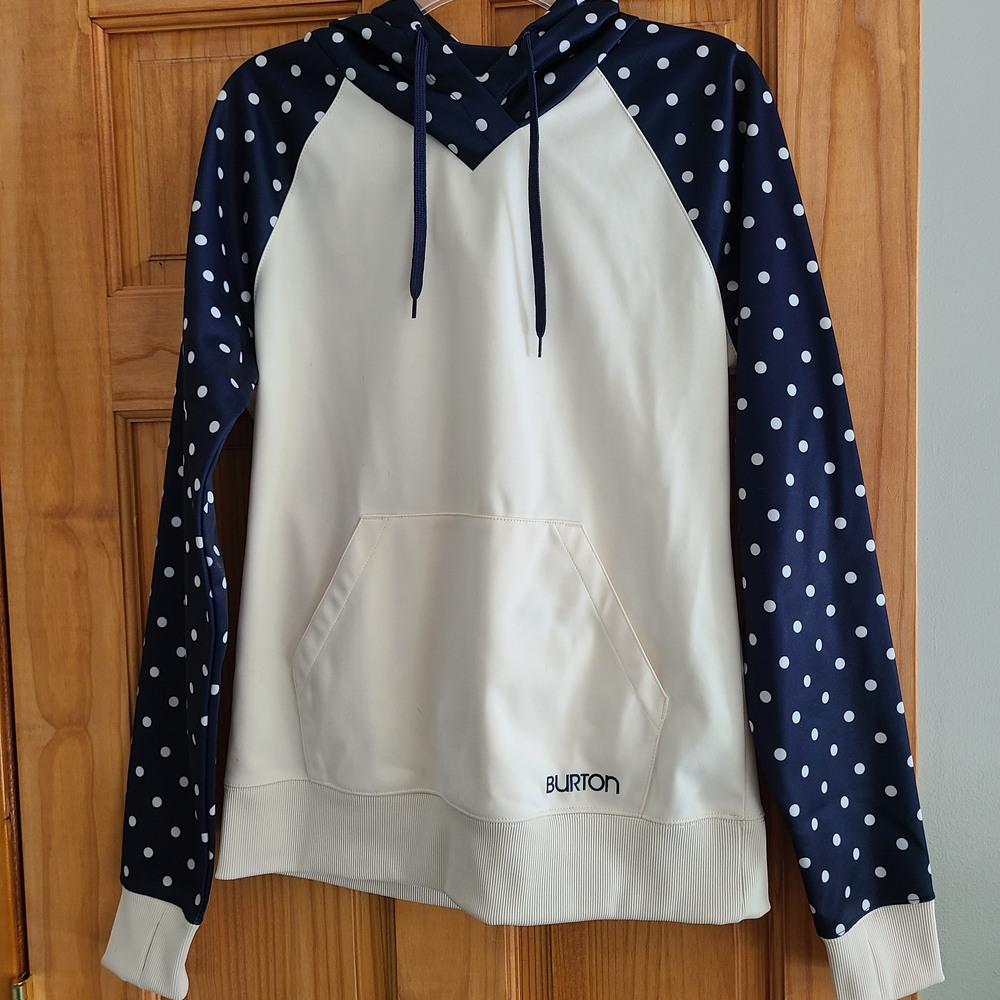 Burton Navy and White Polka Dot Hoodie
